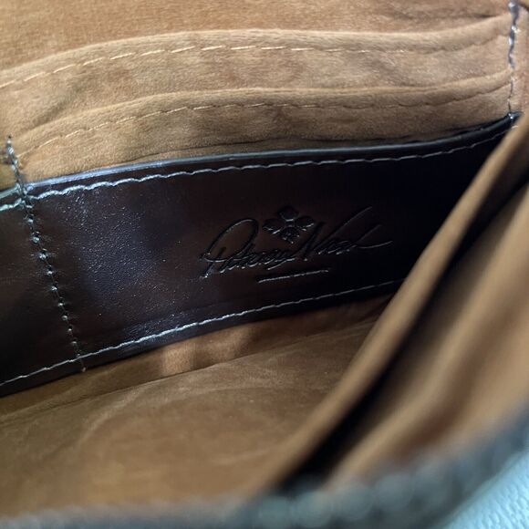 PATRICIA NASH St. Croce Tooled Italian Leather Wallet Wristlet Pewter Gray Strap - Picture 12 of 17